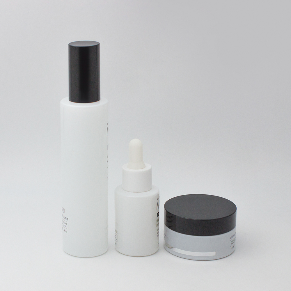 2 oz face cream white glass cosmetic jar