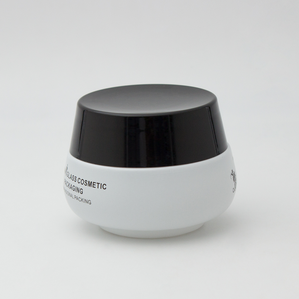 2 oz fancy green frosted glass cosmetic jars