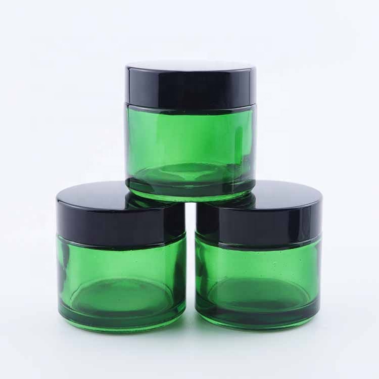 2 oz glass jar cosmetic glass container jar empty green glass jar