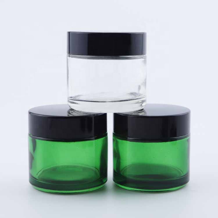 2 oz glass jar cosmetic glass container jar empty green glass jar