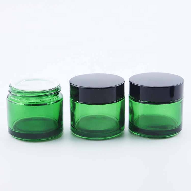 2 oz glass jar cosmetic glass container jar empty green glass jar