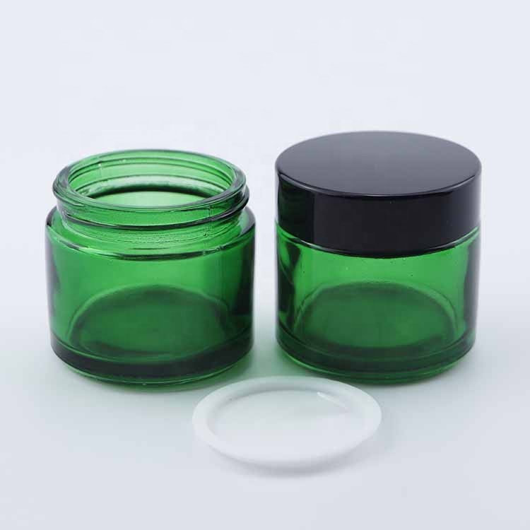 2 oz glass jar cosmetic glass container jar empty green glass jar