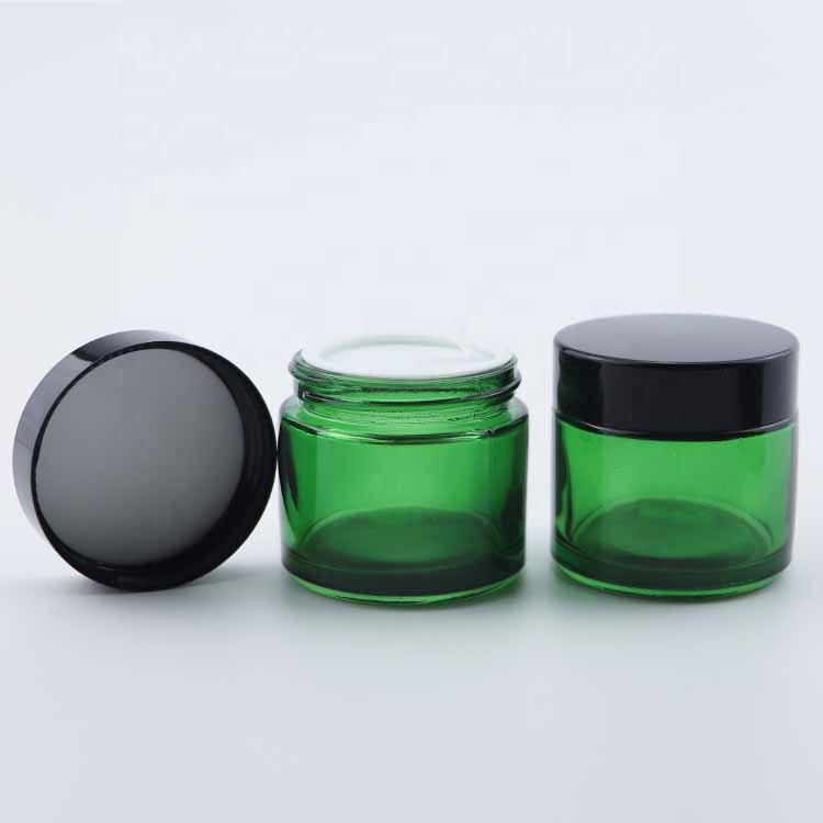 2 oz glass jar cosmetic glass container jar empty green glass jar