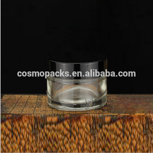 2 oz mason jars clear cosmetic cream glass jar with black screw on lid