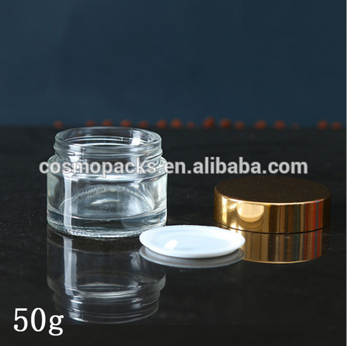 2 oz mason jars clear cosmetic cream glass jar with black screw on lid