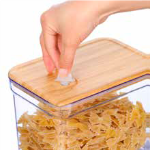 2 pcs plastic kitchen storage with the silicone seal and air-release valve