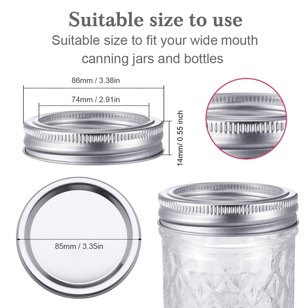 20/24Pcs Mason Jar Lids for Regular Mouth Mason Cannings Leakproof Storage Kitchen Anti Rust Cover Split-Type Bottle 70/86Mm