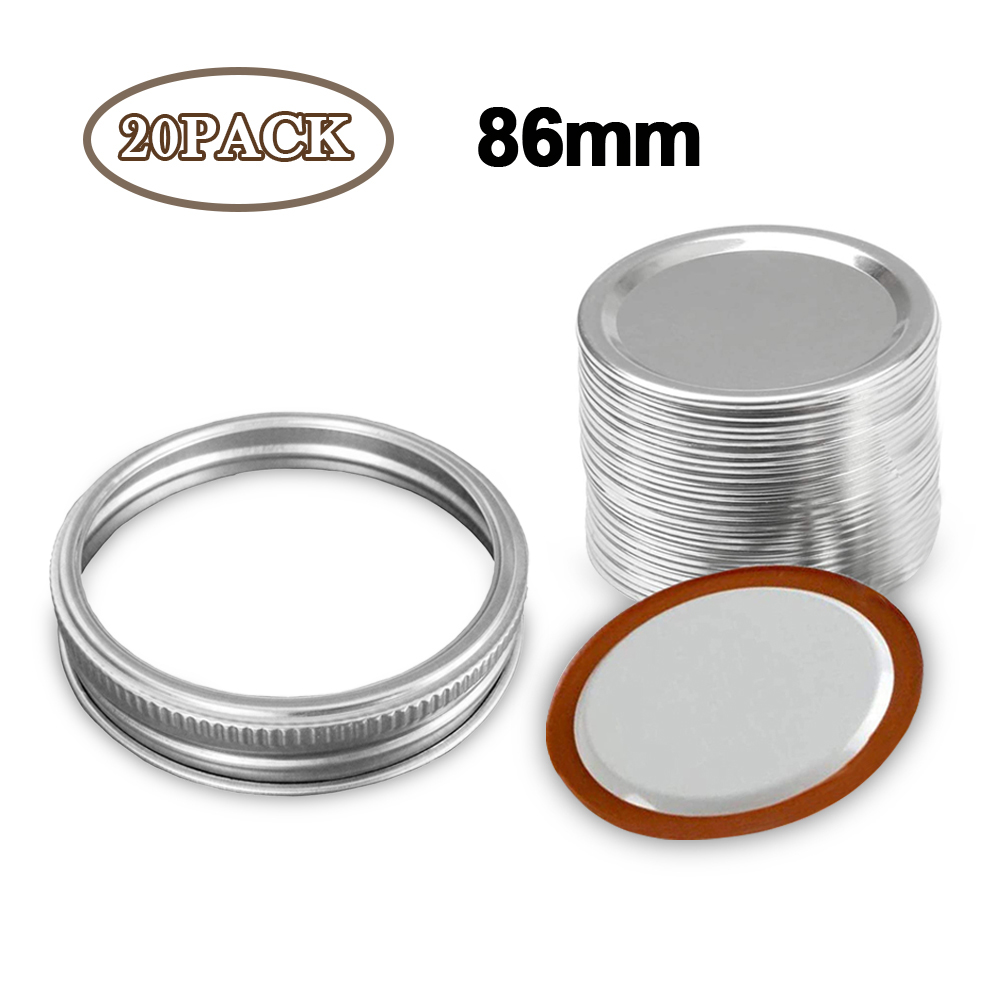 20/24Pcs Mason Jar Lids for Regular Mouth Mason Cannings Leakproof Storage Kitchen Anti Rust Cover Split-Type Bottle 70/86Mm