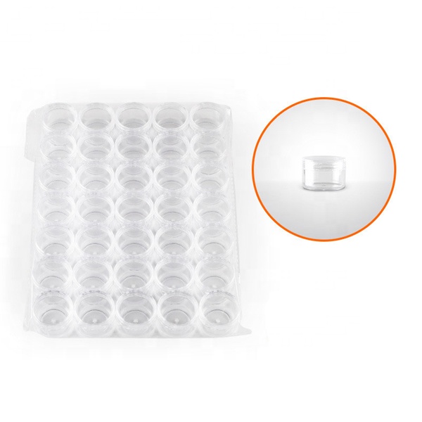 20/25/30g Empty Plastic Cosmetic Samples Container Cream Small Clear Pot Jars with Lid for Make Up, Eye Shadow, Nails,Jewelry