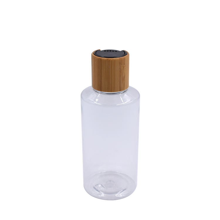20- 250ml bamboo flip cap shampoo essential oil clear plastic bottle