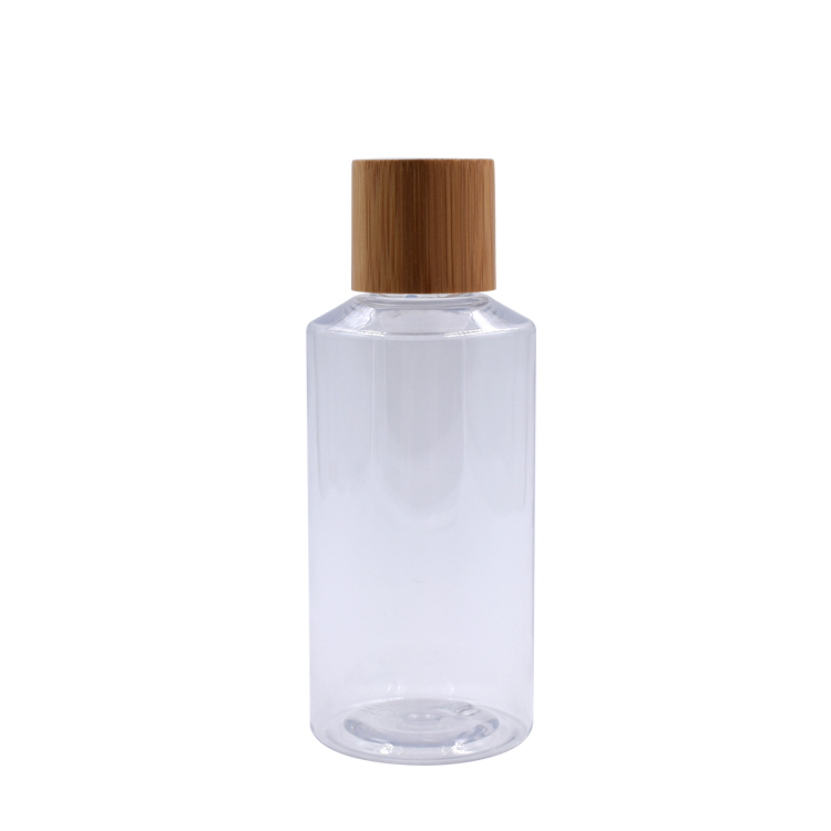 20- 250ml bamboo flip cap shampoo essential oil clear plastic bottle