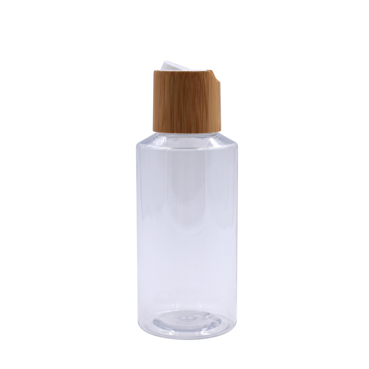 20- 250ml bamboo flip cap shampoo essential oil clear plastic bottle