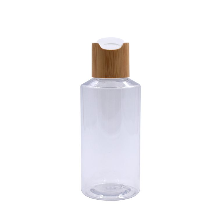 20- 250ml bamboo flip cap shampoo essential oil clear plastic bottle