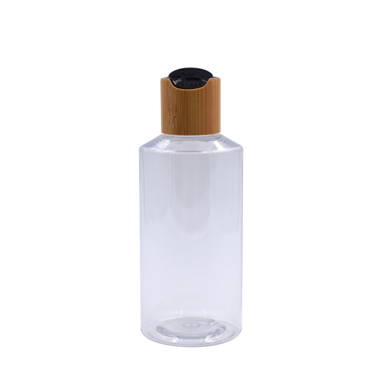 20- 250ml bamboo flip cap shampoo essential oil clear plastic bottle