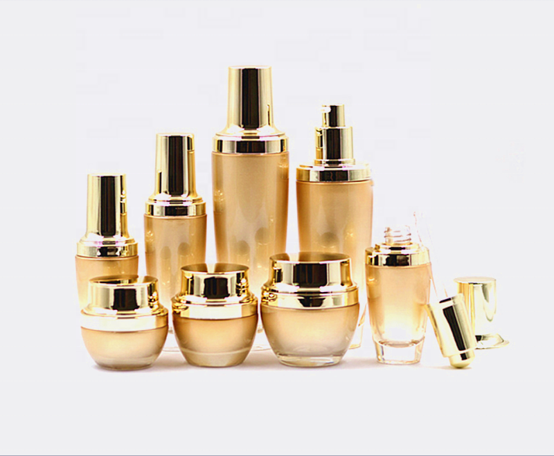 20/30/50/80/100/120ml bottle set dropper aluminium pump spray airless glass cosmetic bottle and jar