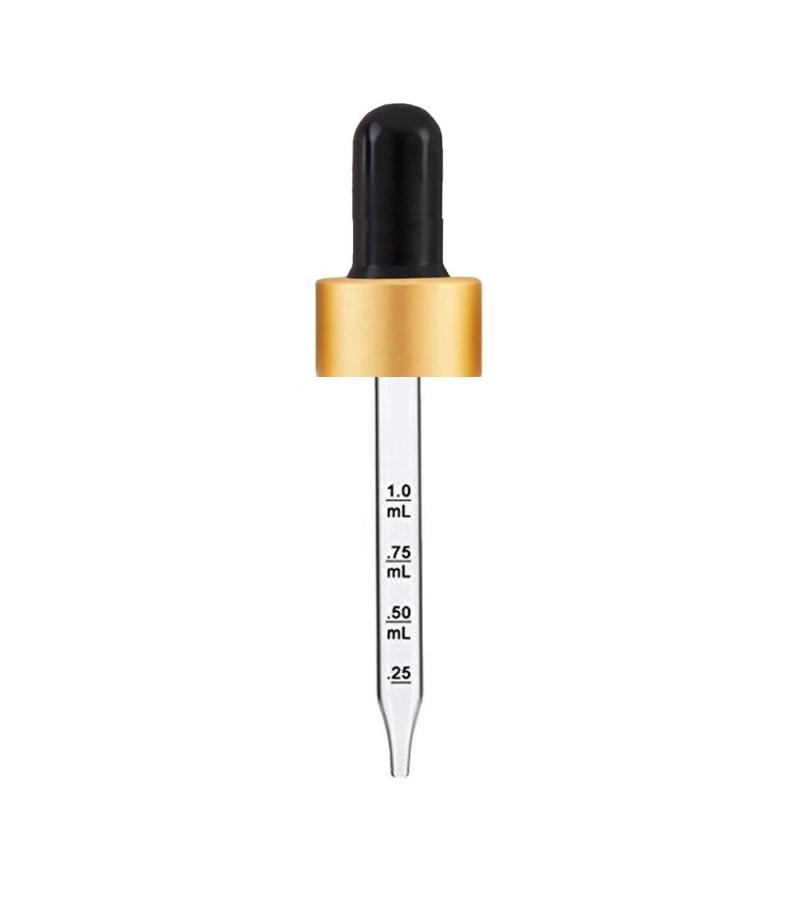 20-400 metal white black gold silver glass calibrated eye dropper for euro essential oil bottles