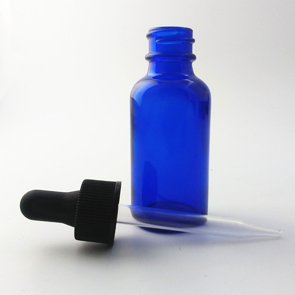 20-400 neck finish 60ml boston round blue glass bottle
