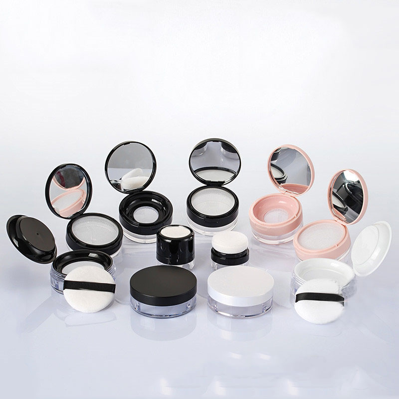 20 g 10 g Empty flip lid ELASTIC MESH loose powder container loose powder jar with sifter puff mirror