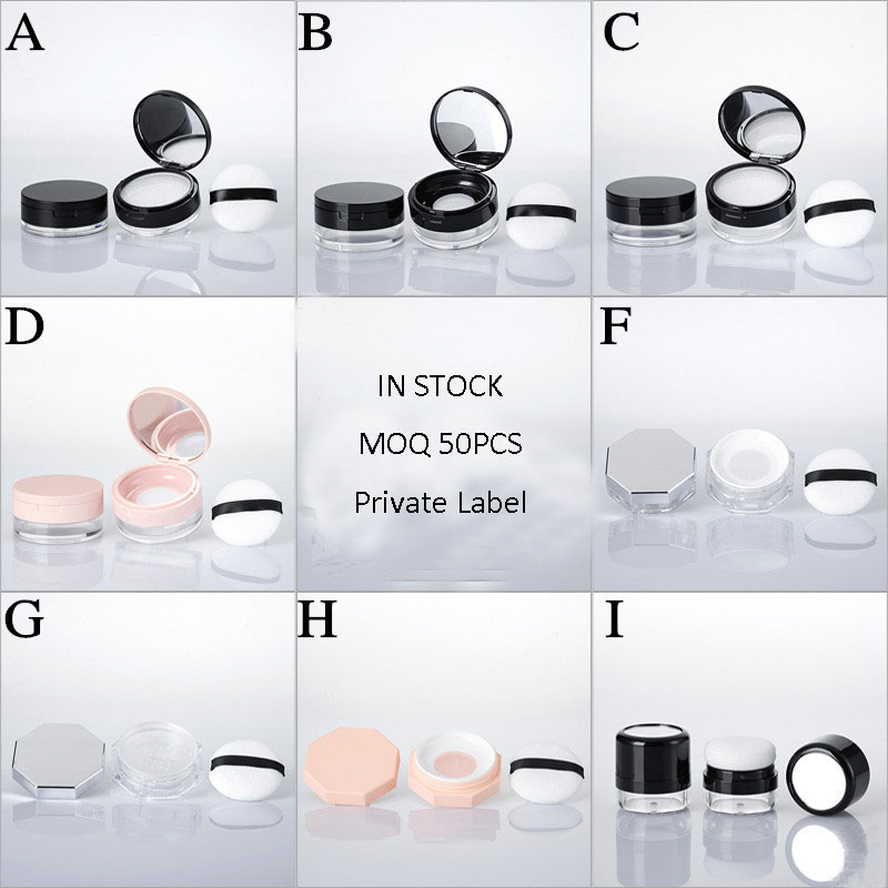 20 g 10 g Empty flip lid ELASTIC MESH loose powder container loose powder jar with sifter puff mirror