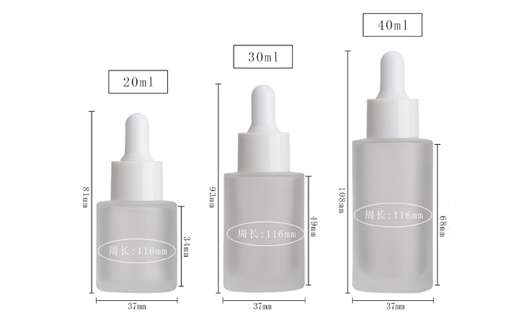 20 ml Clear Frosted Amber Essential Oil Glass Dropper Bottle In Flat Shoulder