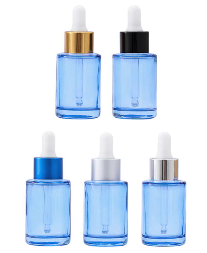 20 ml Clear Frosted Amber Essential Oil Glass Dropper Bottle In Flat Shoulder