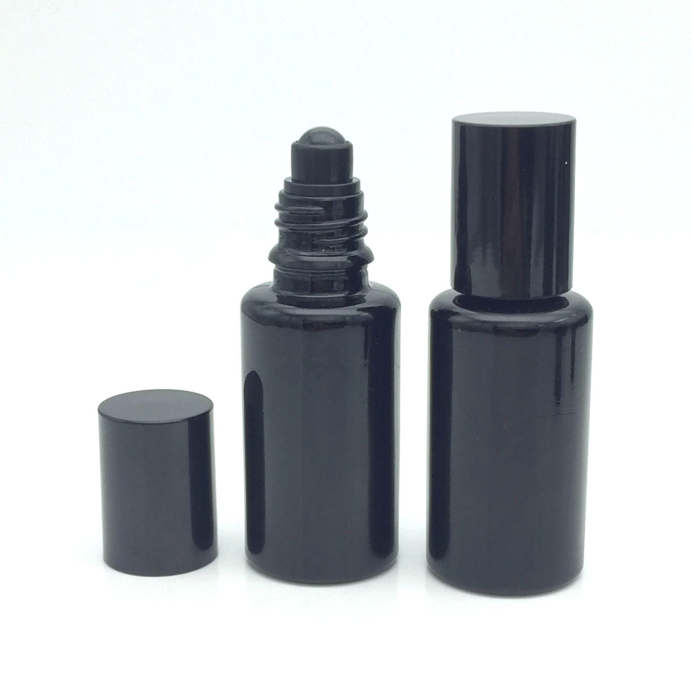 20 ml roll on glass bottle UV protection violet black glass essential oil roller ball perfume bottle