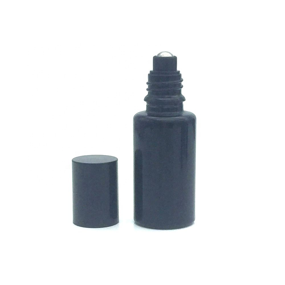 20 ml roll on glass bottle UV protection violet black glass essential oil roller ball perfume bottle