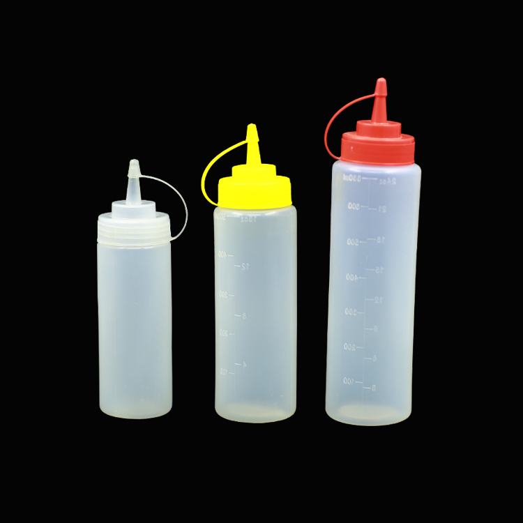 200-500ml squeeze bottle with nozzle, plastic squeeze sauce bottle
