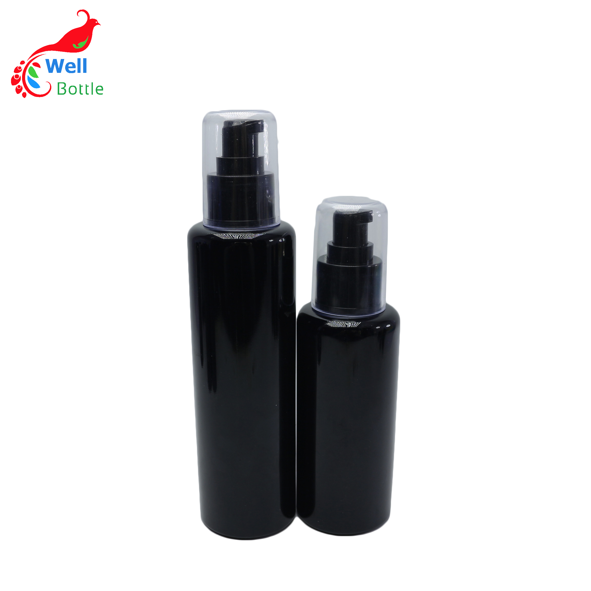 200 Ml (6.8 fl oz) Black Ultraviolet Glass Soap Dispenser Bottle Dark Violet pump bottles  DV238E