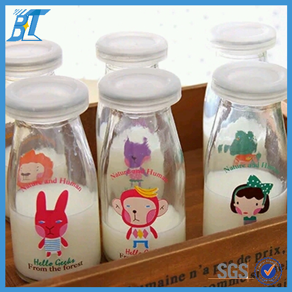 200 ml 250ml 500ml plastic bottles cap and glass milk bottles wholesale