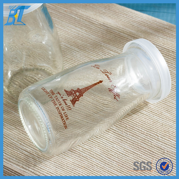 200 ml 250ml 500ml plastic bottles cap and glass milk bottles wholesale