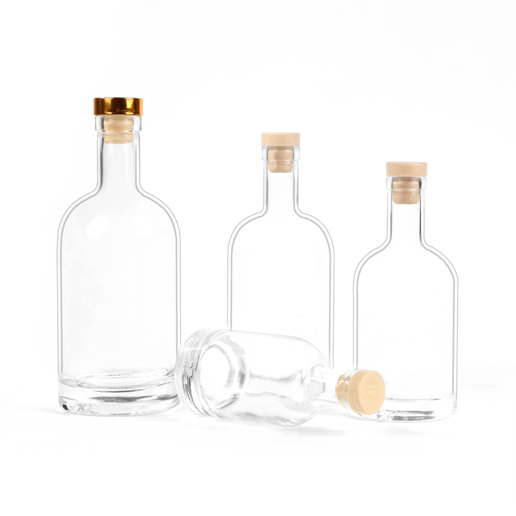 200 ml 500 ml 750 ml flint liquor glass bottles with stopper