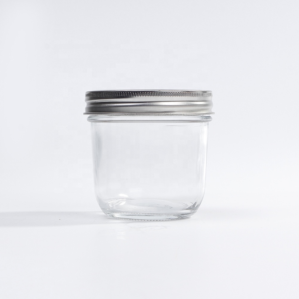 200 ml 8 oz cylinder canning jam glass mason jar with lids wholesale