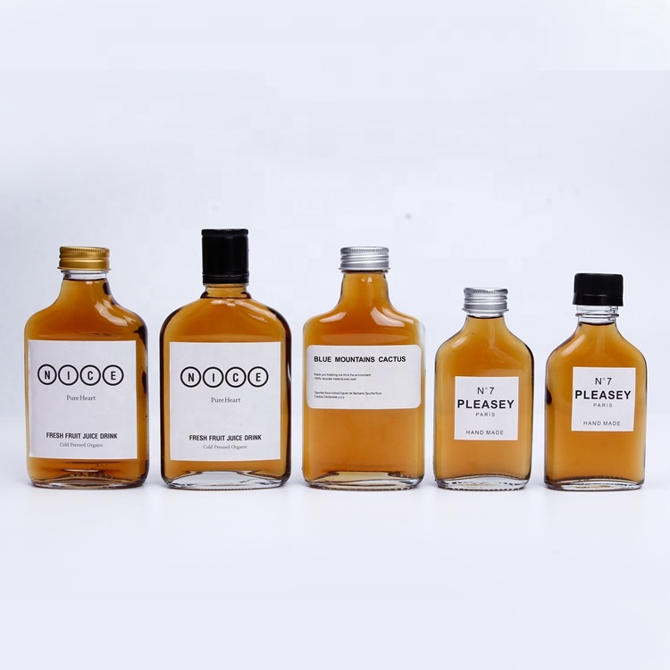 200 ml Custom design wholesale flask cold brew coffee glass bottle with lid