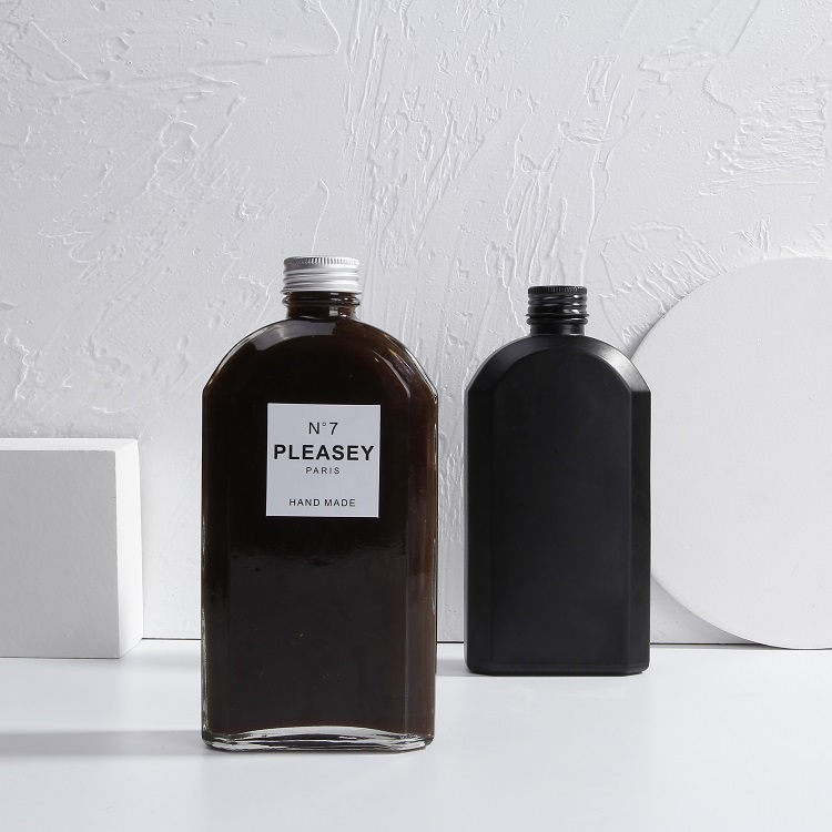 200 ml Custom design wholesale flask cold brew coffee glass bottle with lid