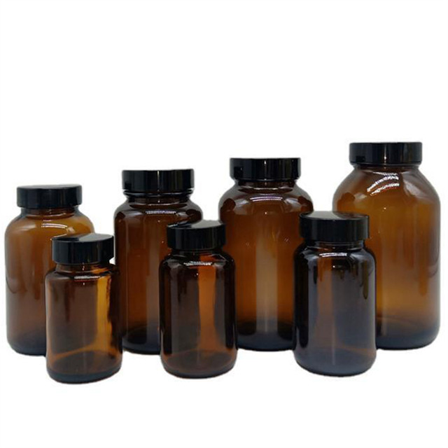 200 ml Wide Mouth Amber Glass Medecine Pill Packer Bottles