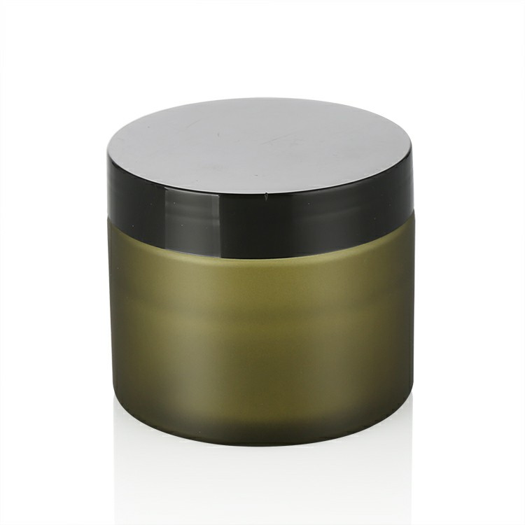 200 ml cosmetic packaging cream jar plastic PET green cosmetic jar with black cap for face cream