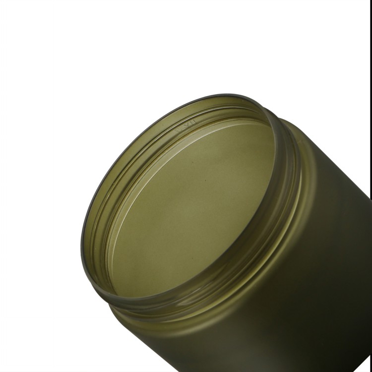 200 ml cosmetic packaging cream jar plastic PET green cosmetic jar with black cap for face cream