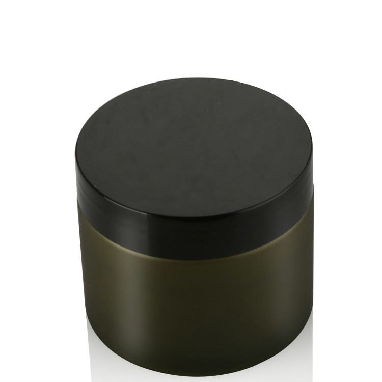 200 ml cosmetic packaging cream jar plastic PET green cosmetic jar with black cap for face cream