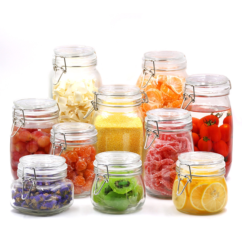 2000 ML With Leak Proof Rubber Gasket and Clip Top Lids Airtight Glass Preserving Jars