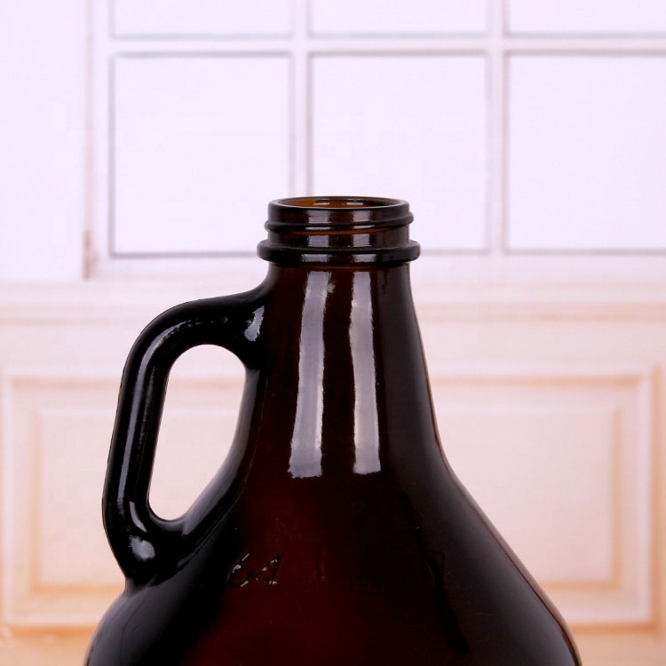 2000ml screw sealed amber beer glass growler
