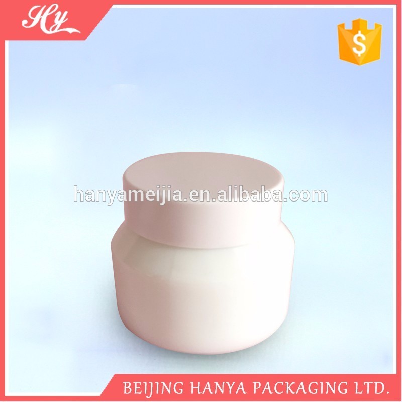 200G High quality custom round face cream opal white glass jar