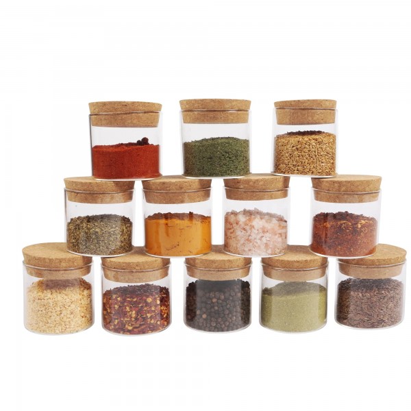200ML-1800ML Eco-Friendly Cookie Candy Honey Food Glass Storage Jar With Airtight Ruuber Ring Bamboo Lid