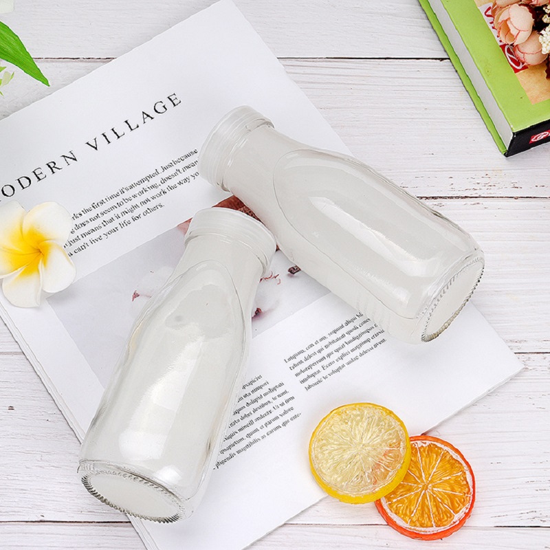 200ML 250ML 310ML 500ML 1000ML Milk Beverage Bottle With Plastic Cap Tin Plate Cap Label Logo Print