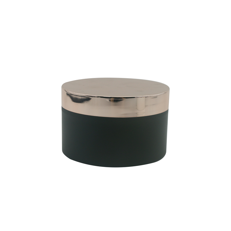 200ML PP Cream plastic container cosmetic jar matte black with rose gold lid jar containers plastic