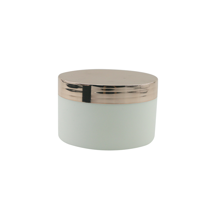 200ML PP Cream plastic container cosmetic jar matte black with rose gold lid jar containers plastic