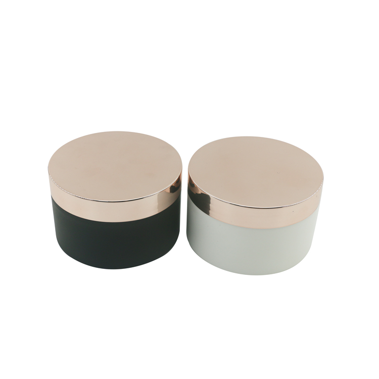 200ML PP Cream plastic container cosmetic jar matte black with rose gold lid jar containers plastic