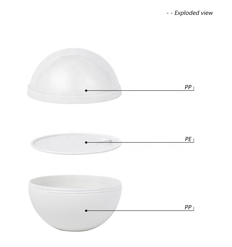 200ML White Ball Shaped Plastic Cosmetic Container