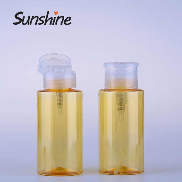 200ML amber travel liquid cosmetic plastic pet bottle flip top cap