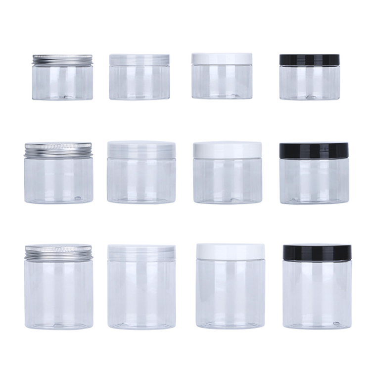 200Ml 50Ml 100M 120Ml 150Ml 250Ml 300Ml 500Ml Black Pet Jar Pet Clear Plastic Jar